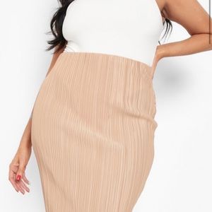 Plisse Midi Skirt
